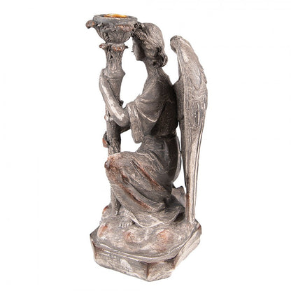 Ljusstake Angel 29 Cm Grå Polyresin