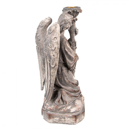 Ljusstake Angel 29 Cm Grå Polyresin