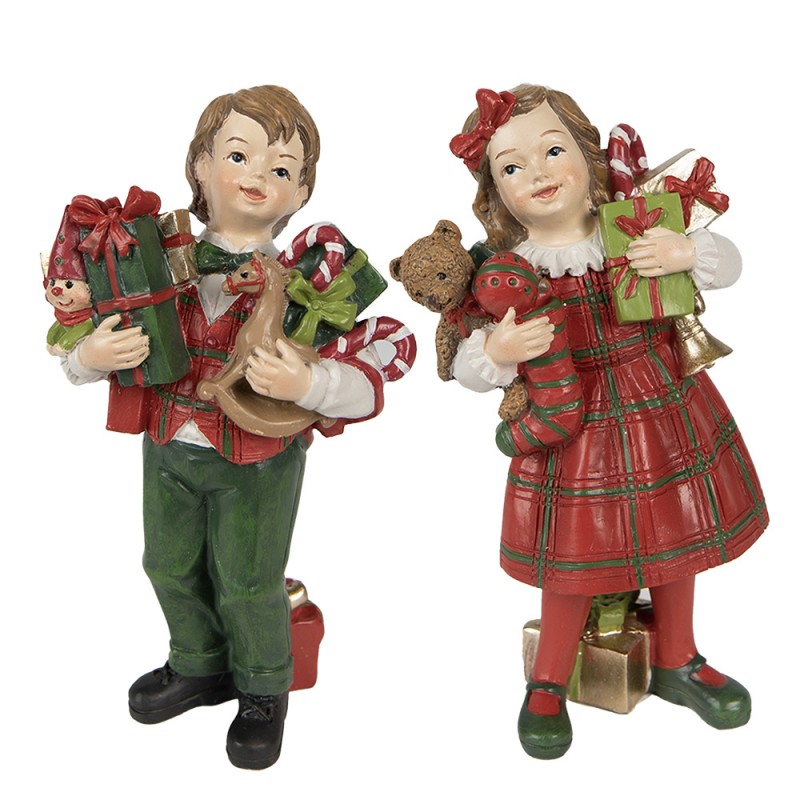 Juldekoration Inomhus Barn 2-pack 13 Cm Röd Grön Polyresin