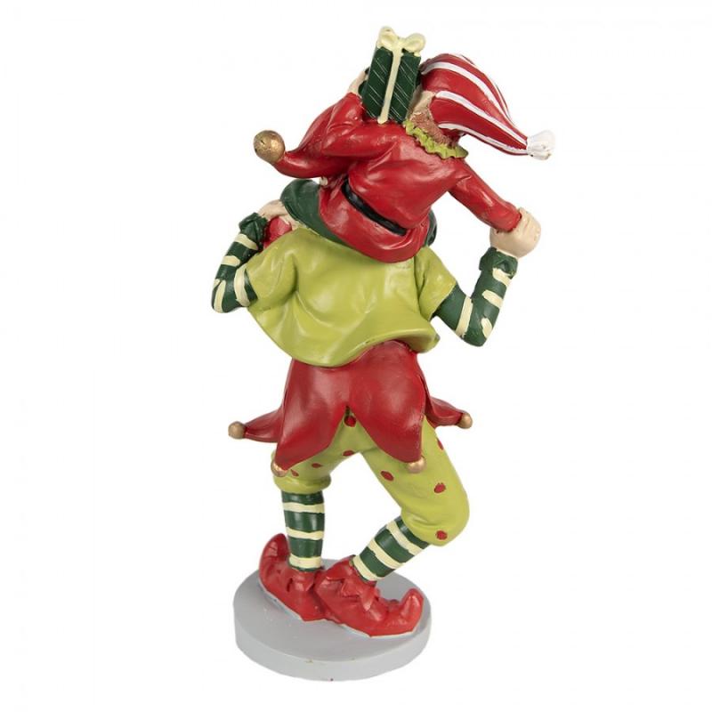 Juldekoration Inomhus Elf 19 cm Röd Grön Polyresin