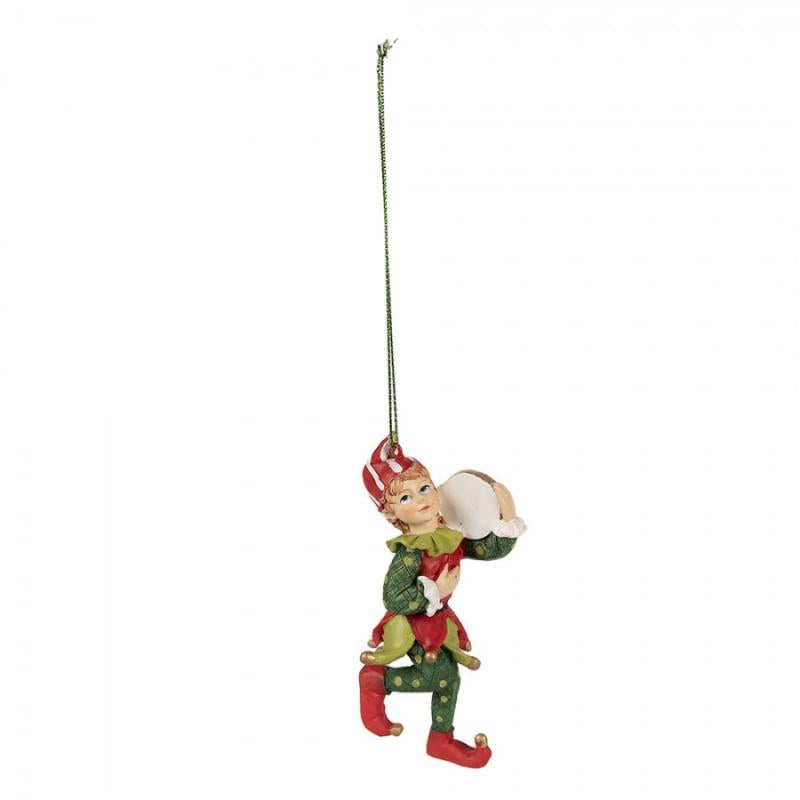 Julgranspynt Elf 11 Cm 2-pack Röd Grön Polyresin