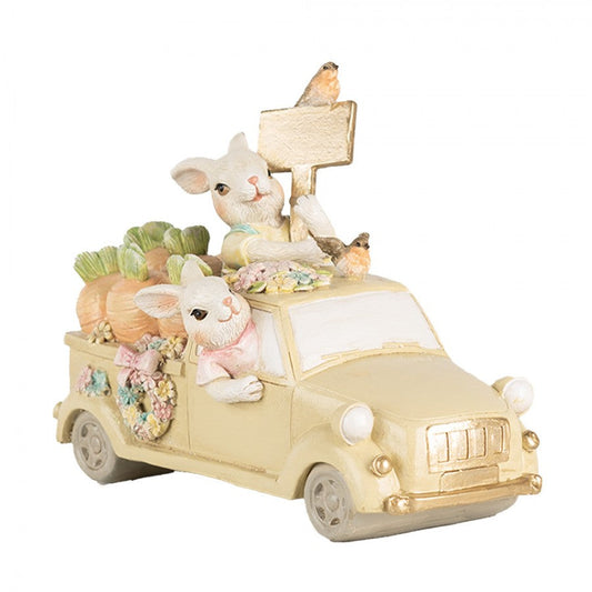 Påskdekoration Kanin 16x8x12 cm Vit Beige