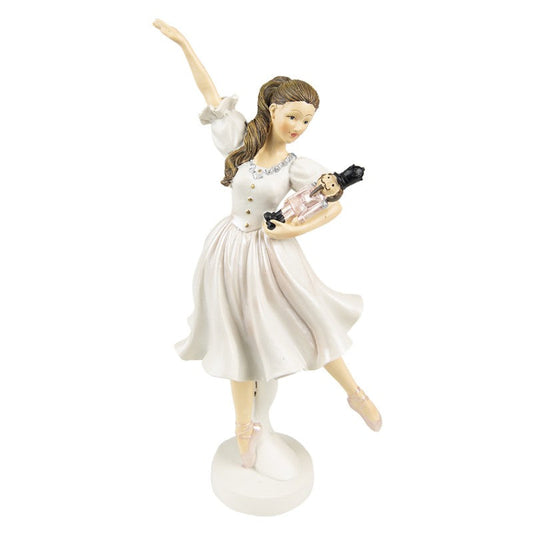 Juldekoration Inomhus Staty Ballerina 25 cm Vit Polyresin