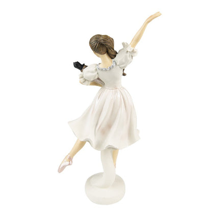 Juldekoration Inomhus Staty Ballerina 25 cm Vit Polyresin