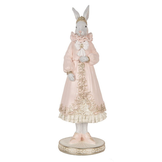 Påskdekoration Kanin 11x11x31 cm Vit Rosa
