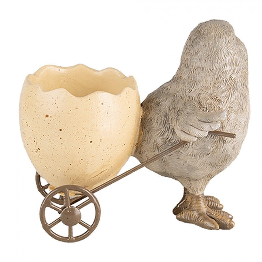Påskdekoration Kyckling 13x7x11 cm Grå