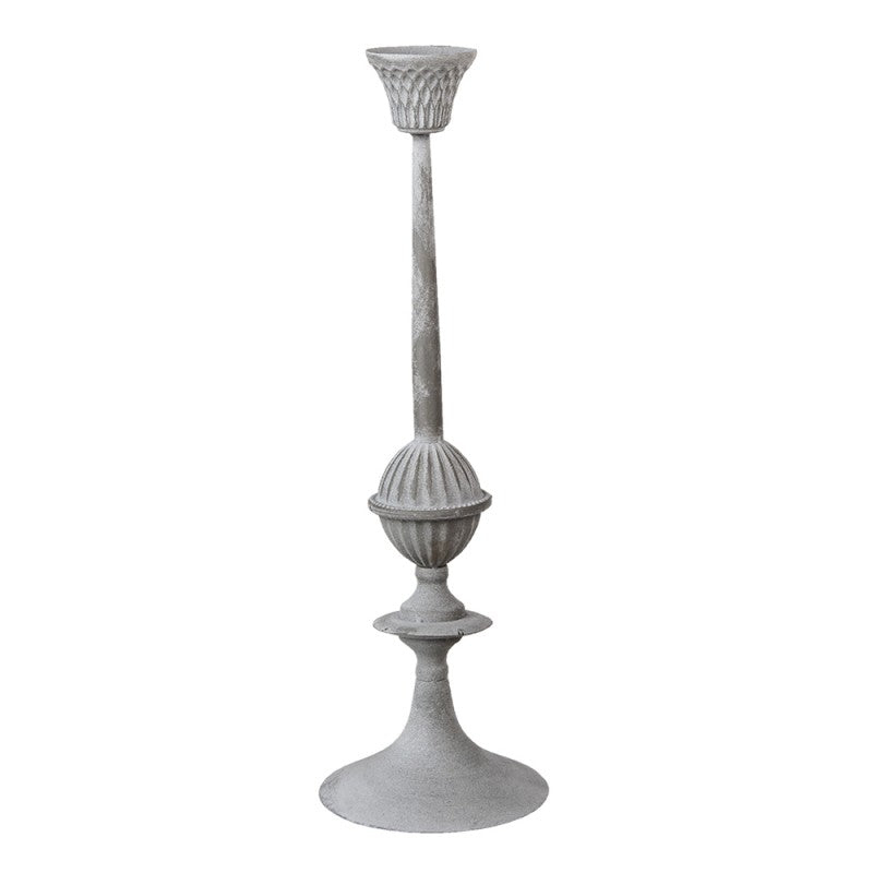 Ljusstake Ljushållare Metall 50 cm Grå/Silver