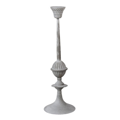 Ljusstake Ljushållare Metall 50 cm Grå/Silver