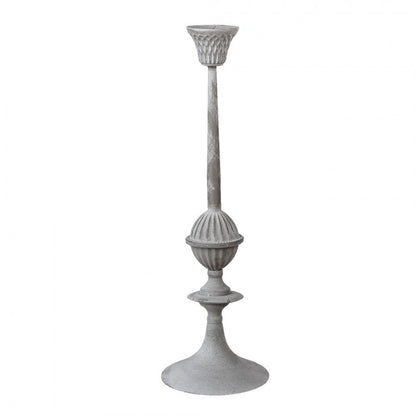 Ljusstake Ljushållare Metall 50 cm Grå/Silver