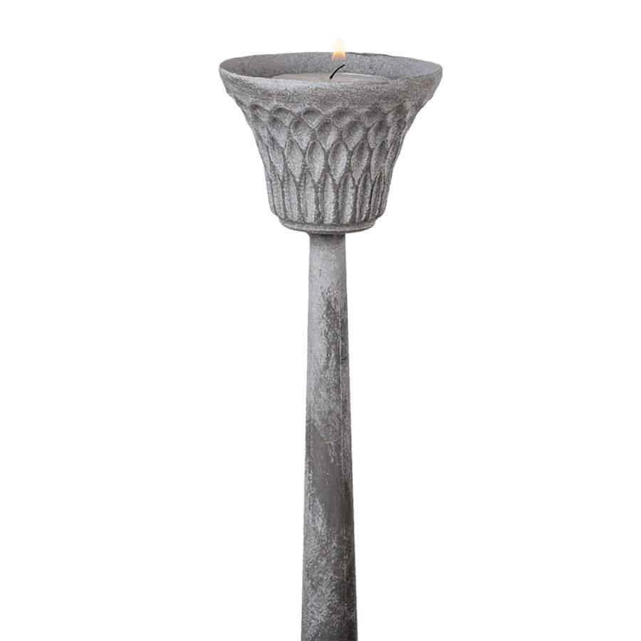 Ljusstake Ljushållare Metall 50 cm Grå/Silver