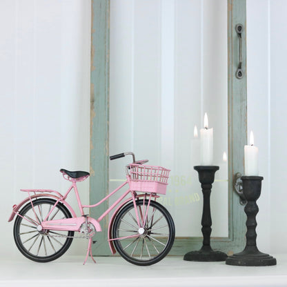 Dekoration Metalldekoration Cykel Dam Rosa 30 cm