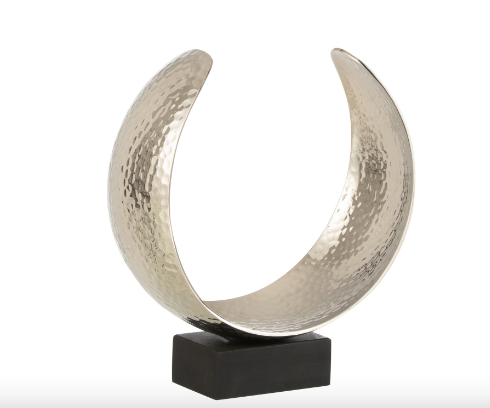 Ljuslykta Metall Moon Dekoration Silver 25,5x10x26 cm