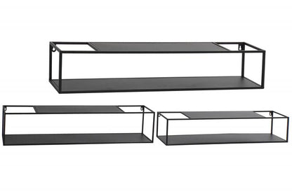 Vägghylla 3-pack 95 cm - svart