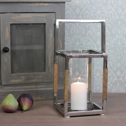 Ljuslykta Lyx metall/trä 20,5 cm