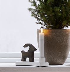 Julljusstake Bock 18x10x6,5 cm Vit/Natur