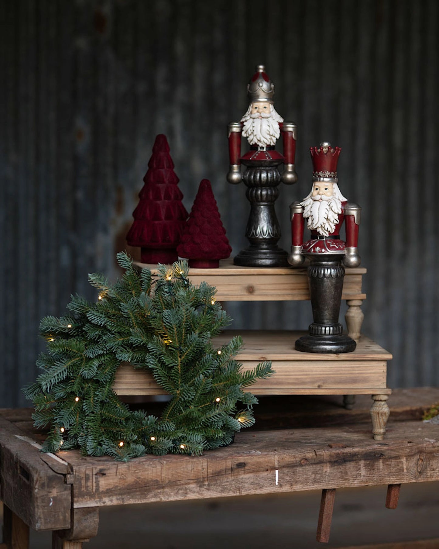 Juldekoration Nötknäppare Röd Mix Poly 40cm 2-pack
