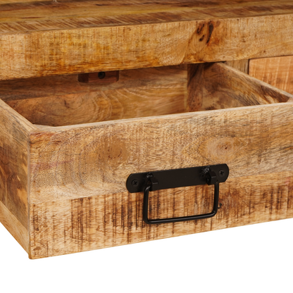 Avlastningsbord Konsollbord Trä 2 pcs Brun 160 x 33 x 75 cm Massivt grovt mangoträ