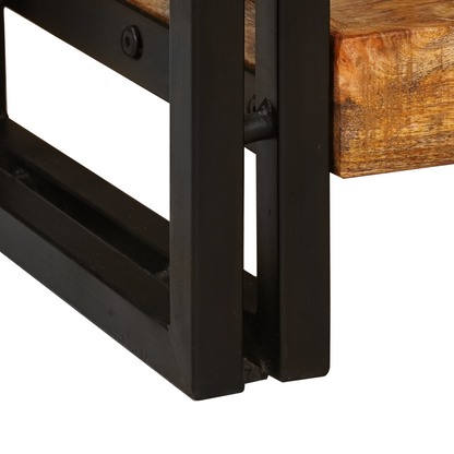 Avlastningsbord Konsollbord Trä 2 pcs Brun 160 x 33 x 75 cm Massivt grovt mangoträ