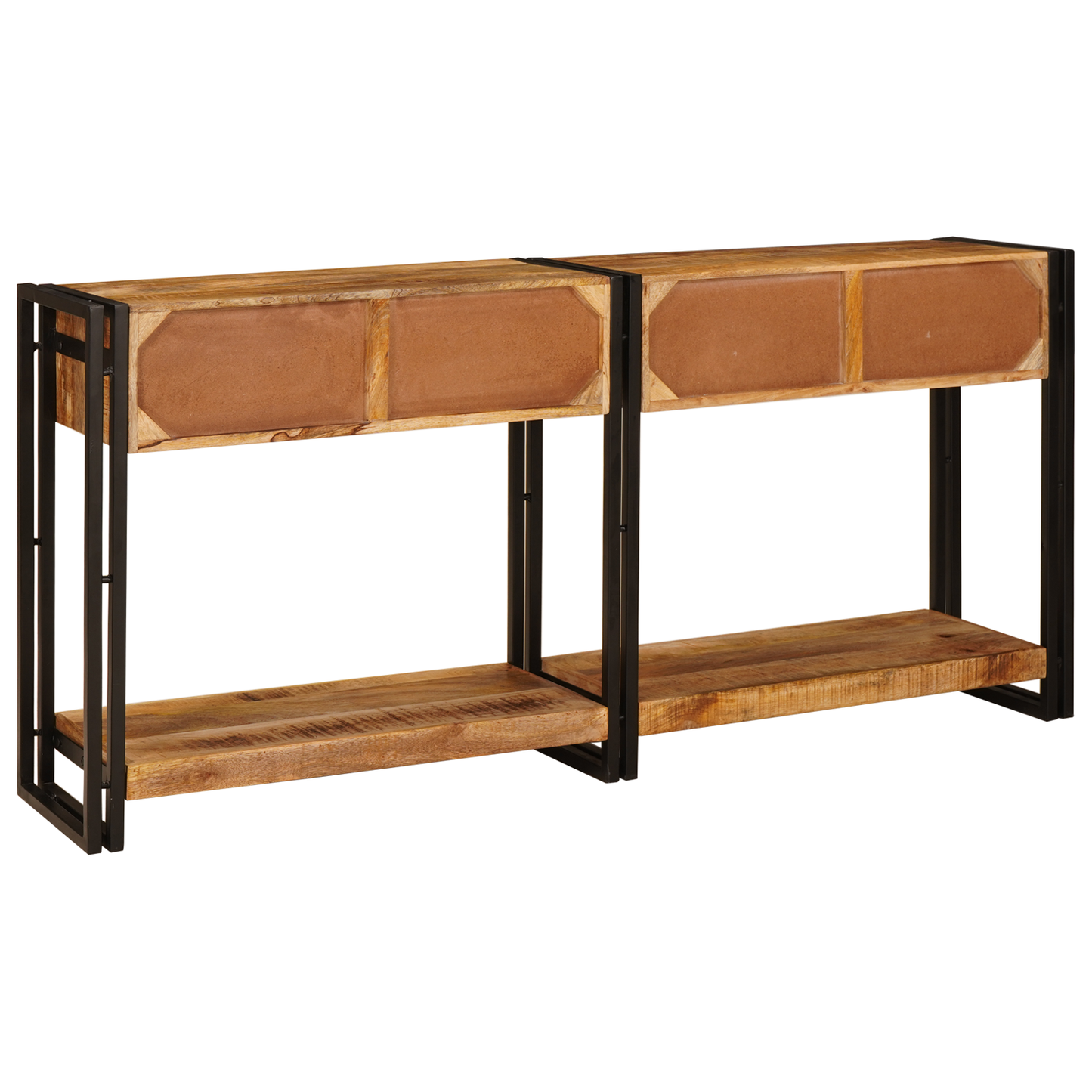 Avlastningsbord Konsollbord Trä 2 pcs Brun 160 x 33 x 75 cm Massivt grovt mangoträ