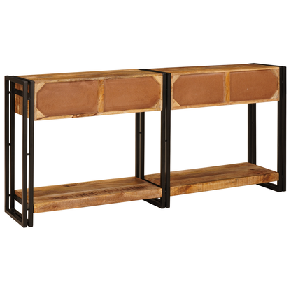 Avlastningsbord Konsollbord Trä 2 pcs Brun 160 x 33 x 75 cm Massivt grovt mangoträ
