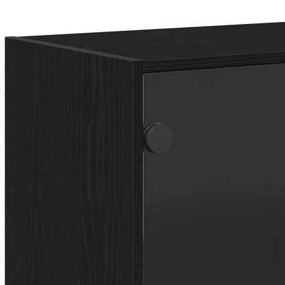 Skänk Svart Ek 102x37x75,5 cm