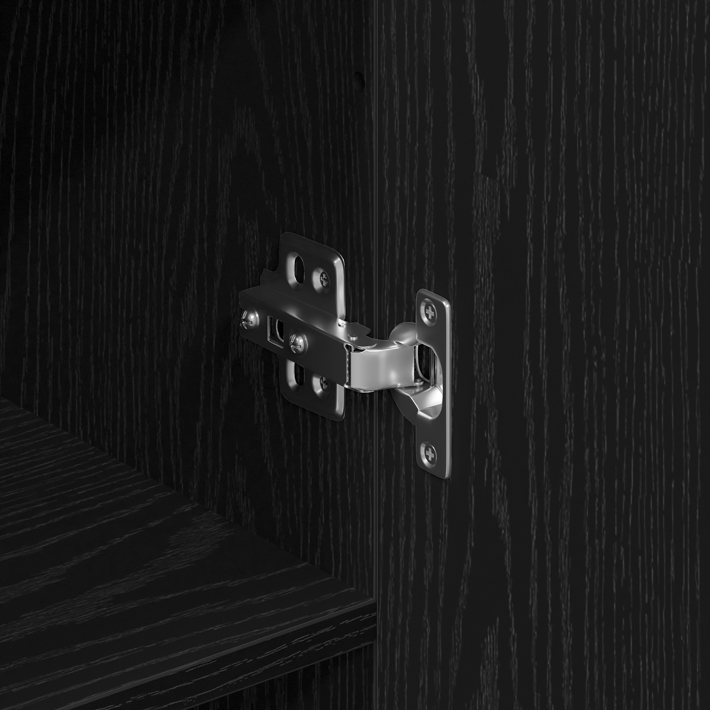 Skåp Svart Ek 69.5x34x180 cm