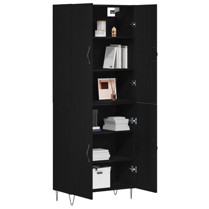 Skåp Svart Ek 69,5x34x180 cm