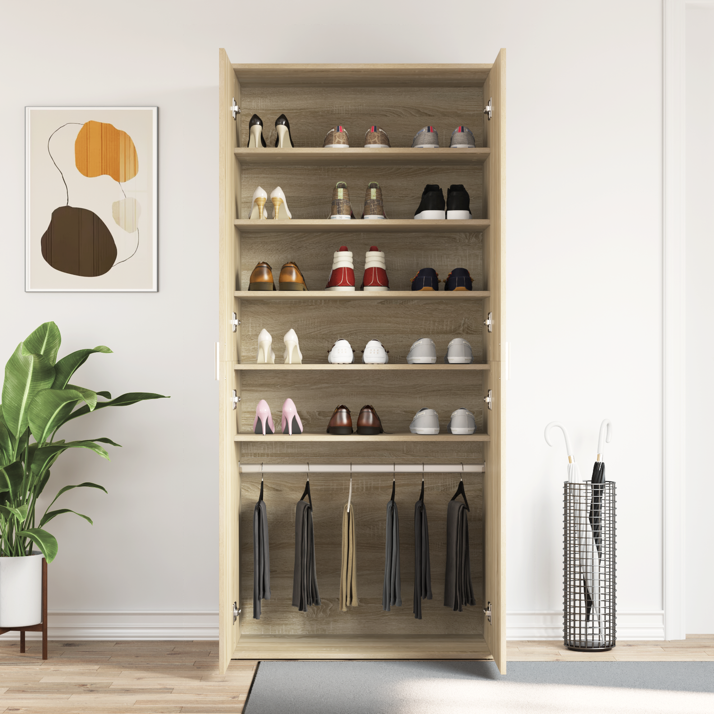 Skoställ Sonoma Ek 80x39x180 cm