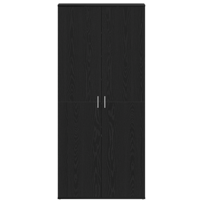 Skoställ Svart Ek Skoskåp 80x39x180 cm