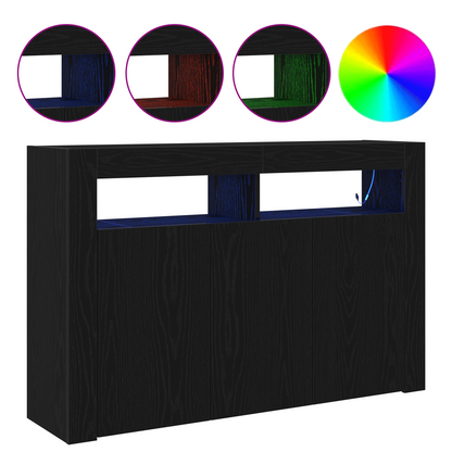 Skänk Svart Ek 116 x 30 x 75 cm