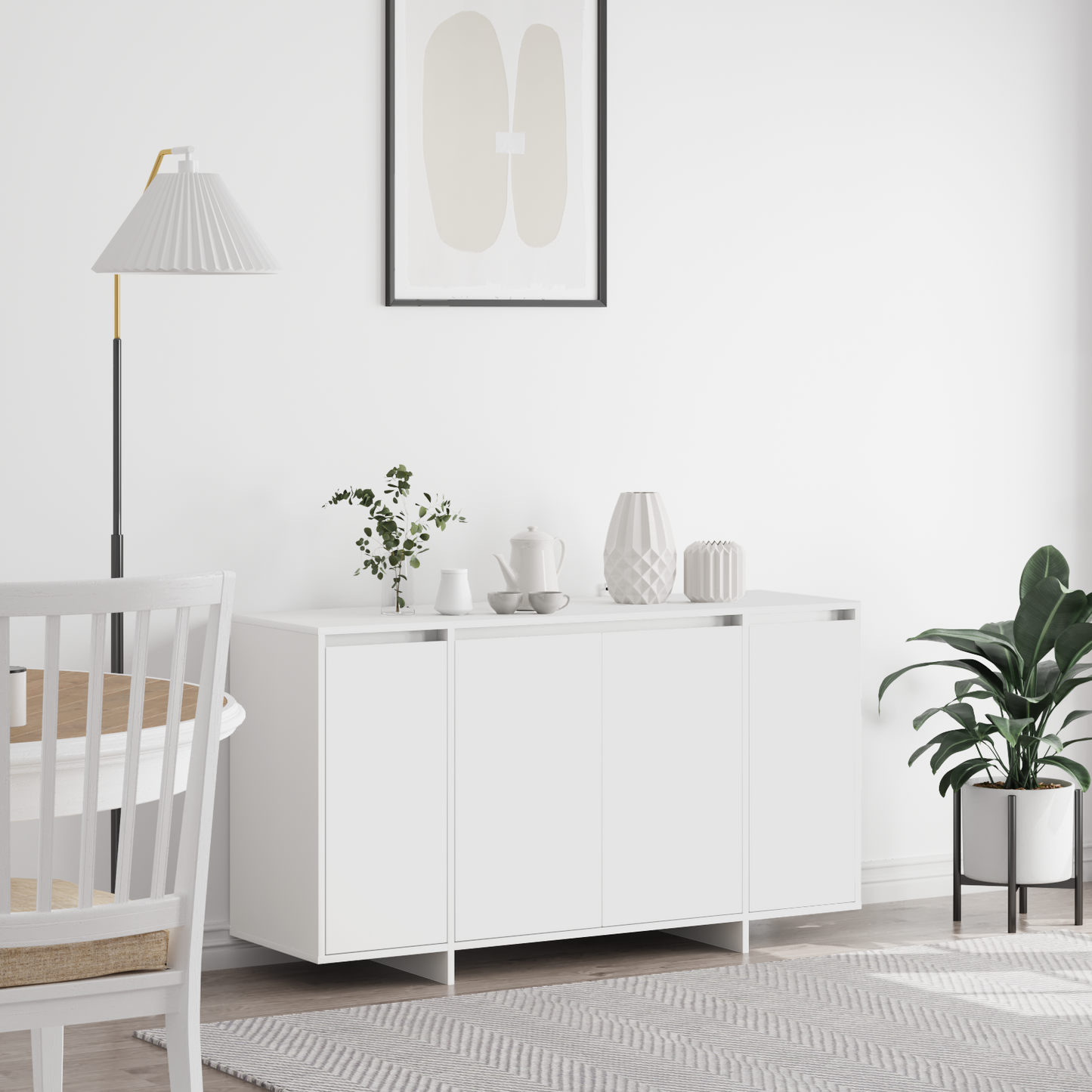 Skänk Vit Trä 135 x 41 x 75 cm Vit Skänk