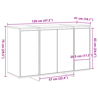 Skänk Rökfärgad Ek 120 x 41 x 75 cm
