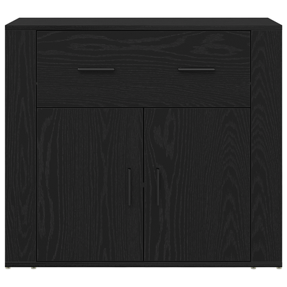 Skåp Svart Ek 80x33x150 cm