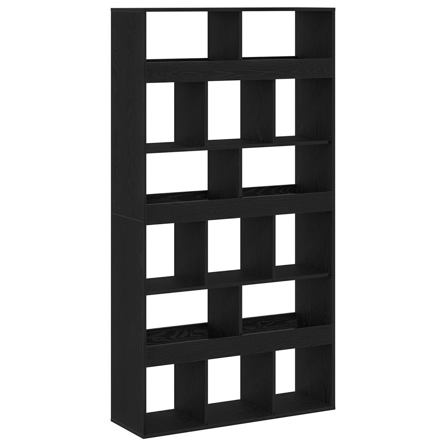 Bokhylla Svart Ek Rumavdelare 2 st 100x33x187,5 cm