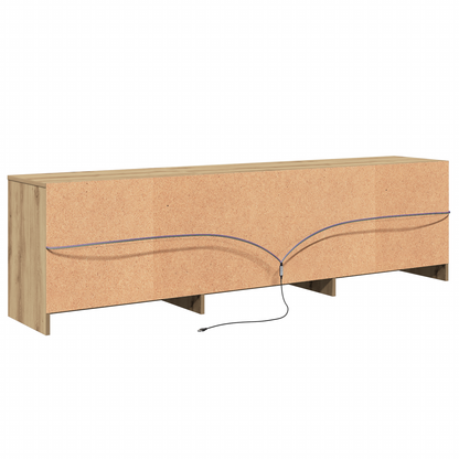 TV-Möbel Brun TV-Skåp 181 x 34 x 50 cm och LED-lampor