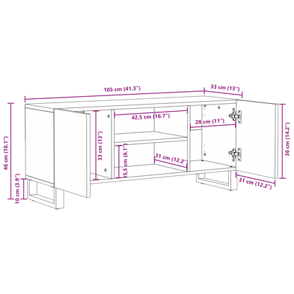 Skänk Vit och Svart 105 x 33.5 x 46 cm