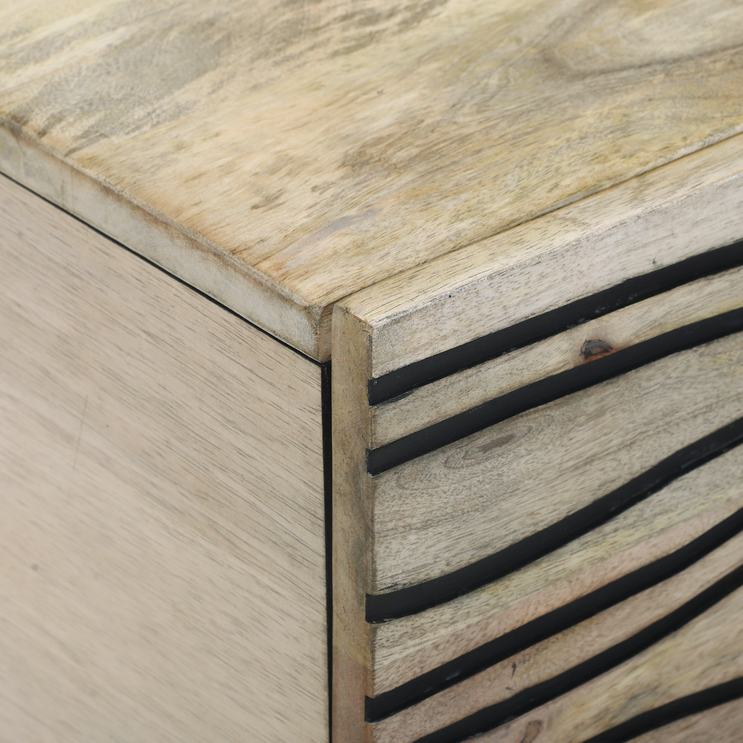 Soffbord Vit Svart med hylla med lagring med dörr 100 x 50 x 40 cm