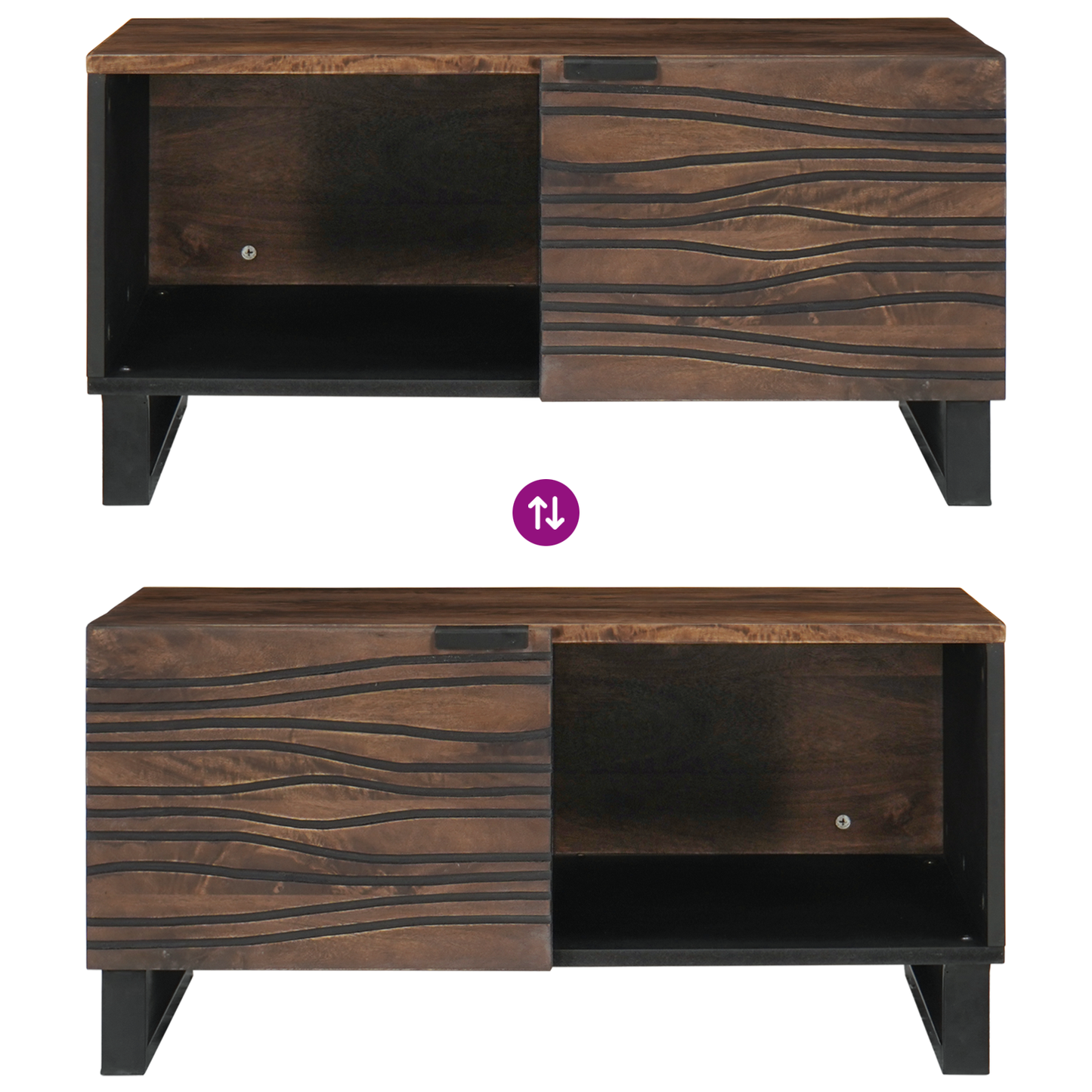 Soffbord Trä 80 x 50 x 40 cm - Massivt Mangoträ &