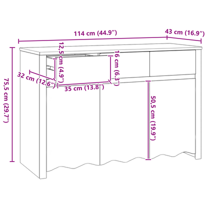 Skänk Vit "DRAMMEN" Vit 114x43x75,5 cm Solid Trä Furu