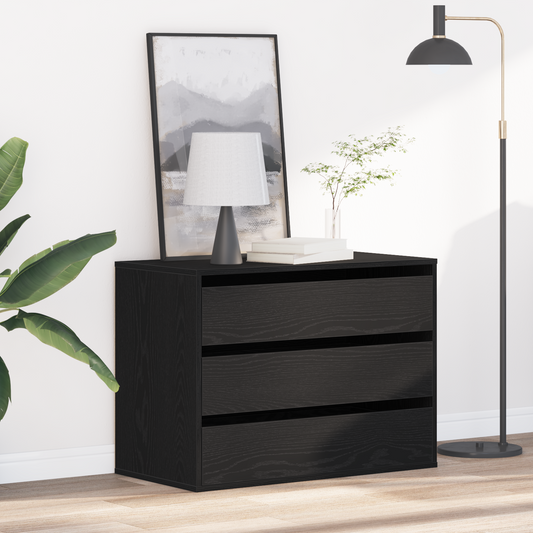 Lådans skåp med låda Svart 80 x 41 x 58 cm Konstruerat trä