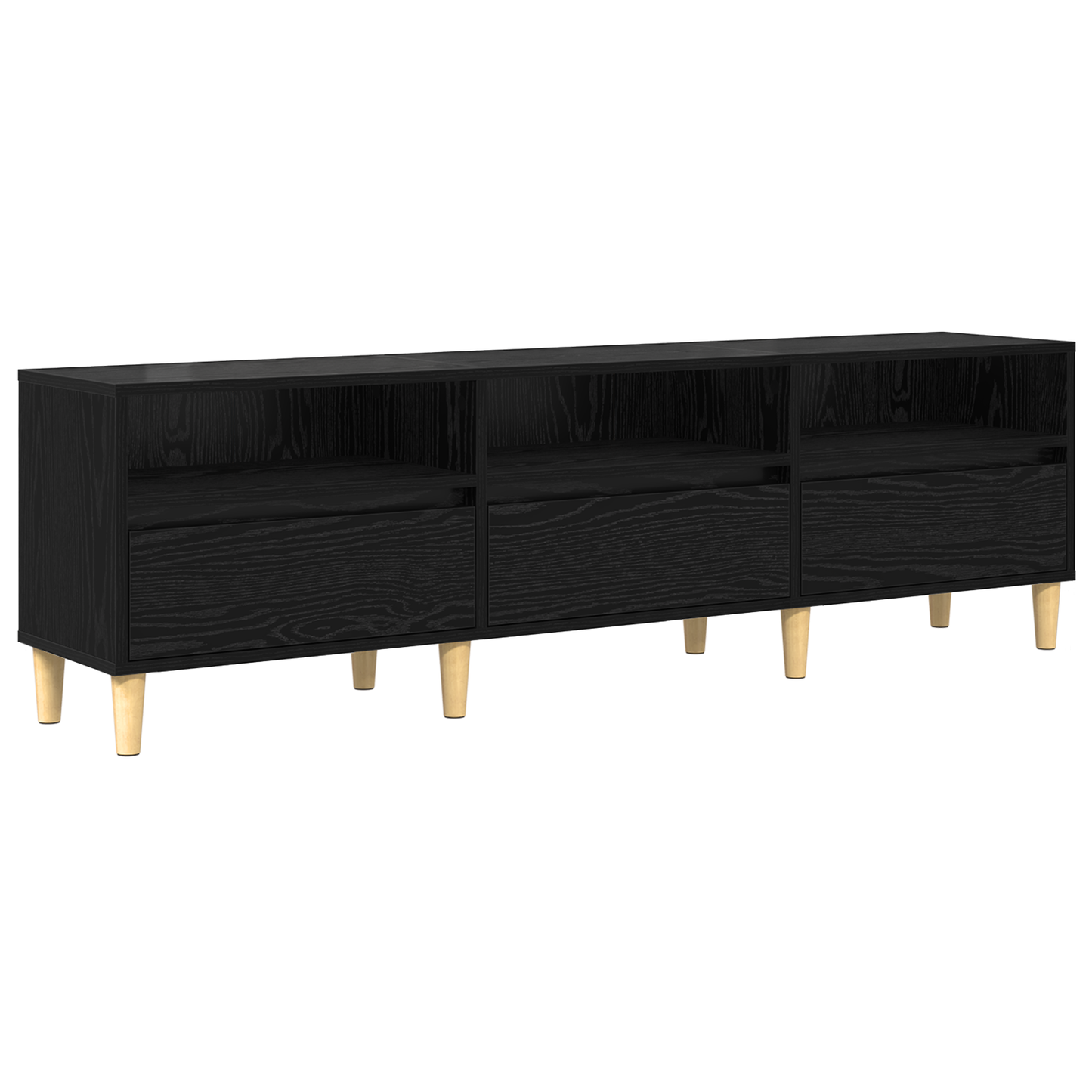 TV-Möbel Svart Ek TV-skåp med låda 150 x 30 x 45 cm