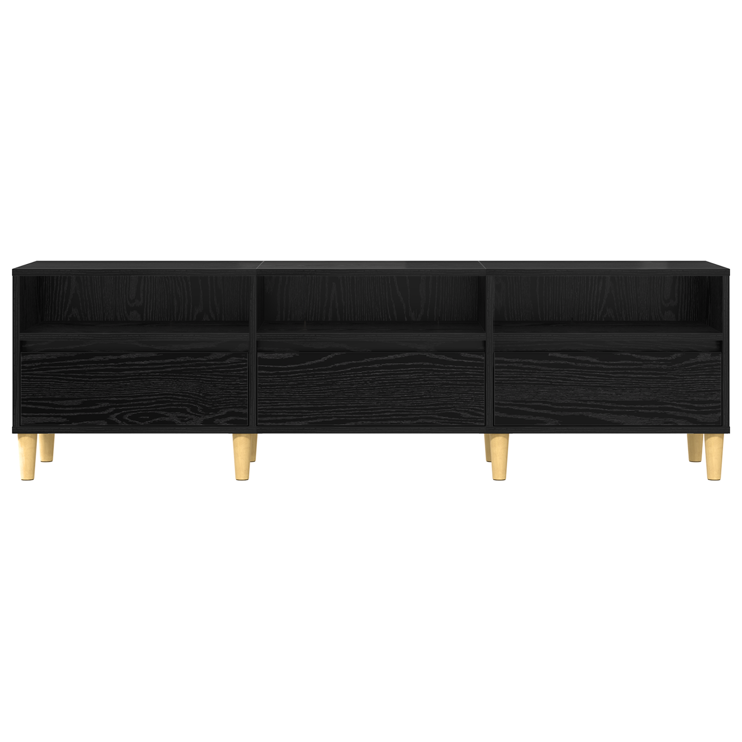 TV-Möbel Svart Ek TV-skåp med låda 150 x 30 x 45 cm