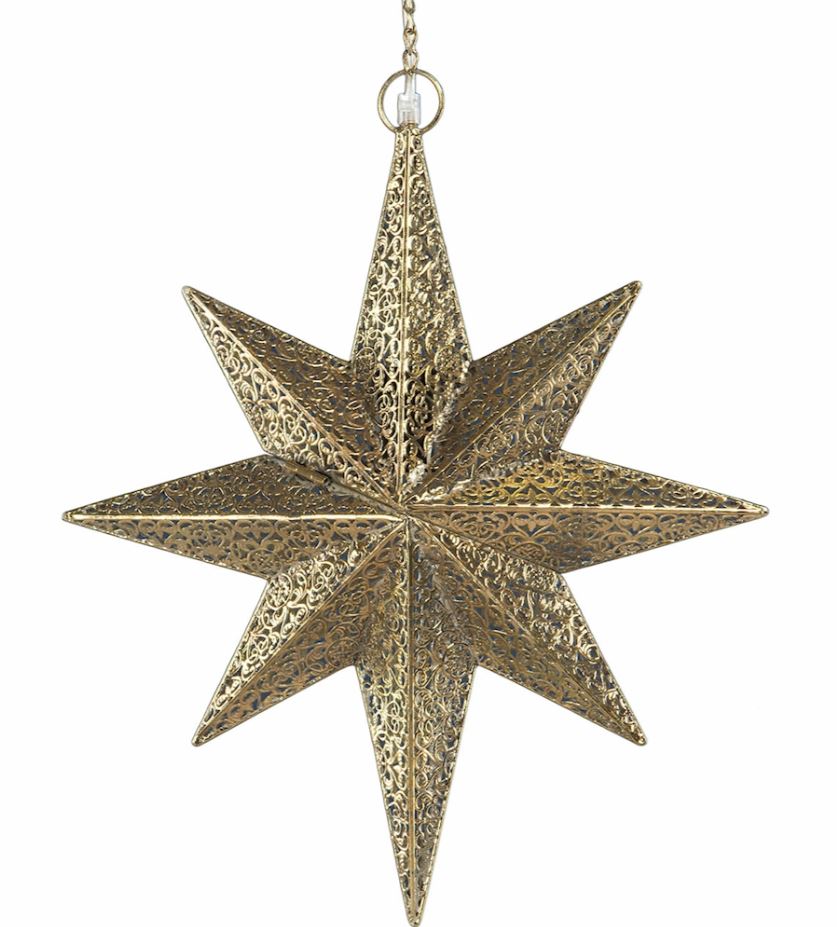 Adventsstjärna metall Mässing 50 cm