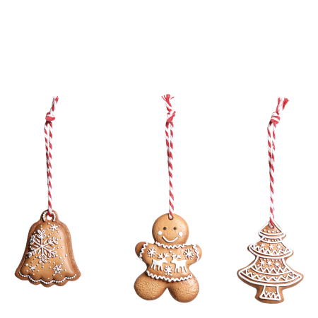 Julgranspynt Pepparkakor fr upphngning set om 3 H5,5/L5,5/B0,5 cm , hemmetshjarta.se