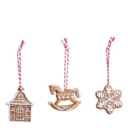 Julgranspynt Pepparkakor fr upphngning set om 3 H6/L5/B0,5 cm , hemmetshjarta.se