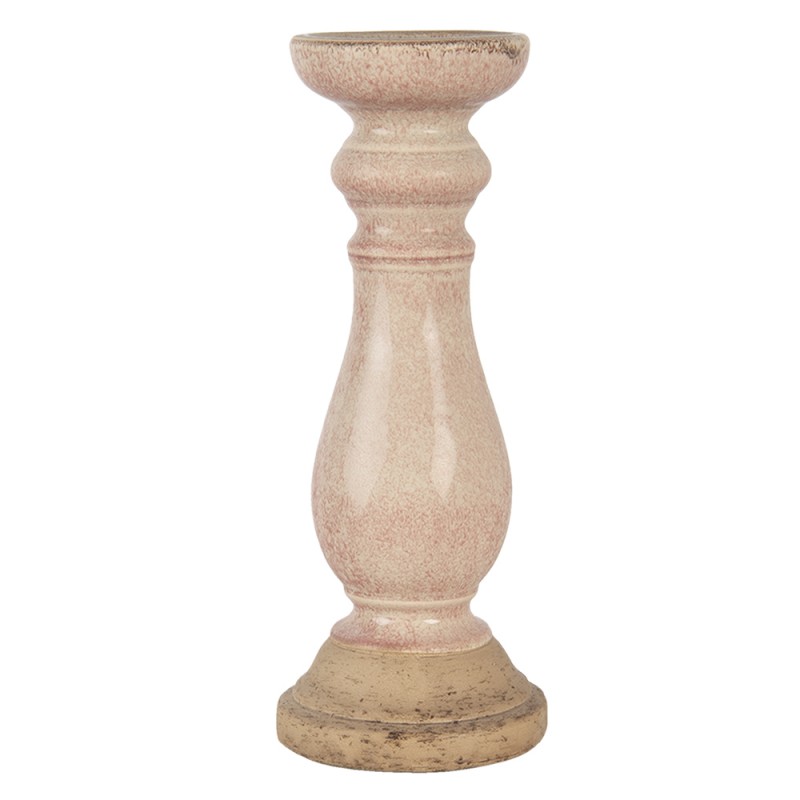 Ljusstake  14x36 Cm Rosa Keramik Rund , hemmetshjarta.se