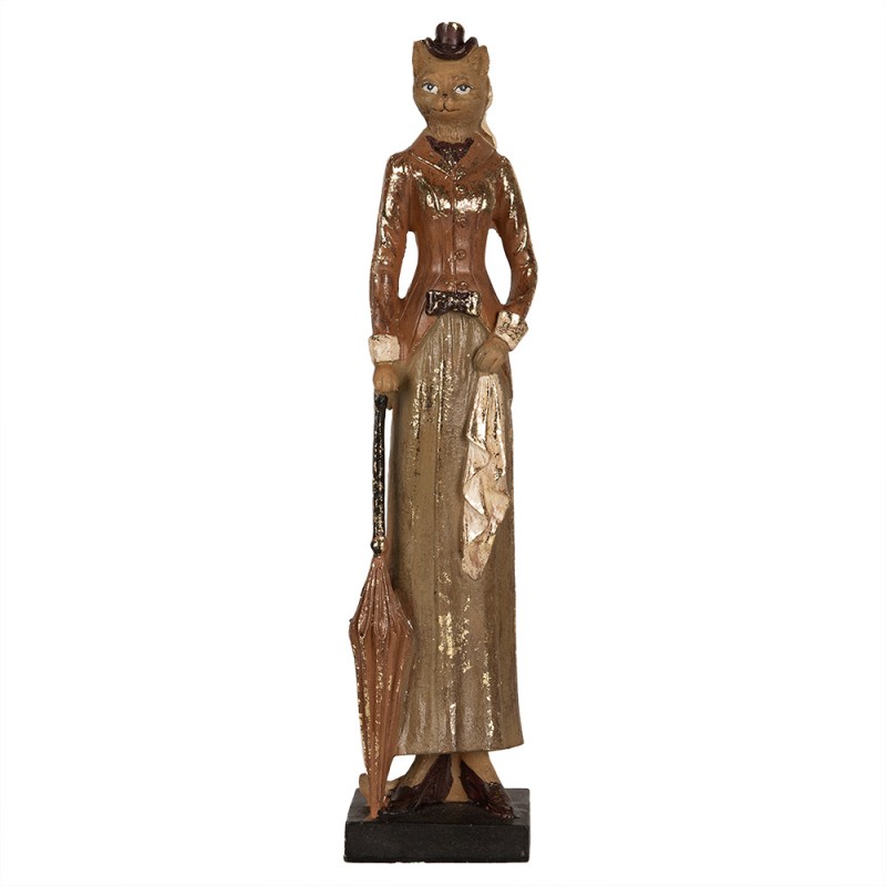 Dekoration Figur Djur Katt 30 Cm Brun Polyresin , hemmetshjarta.se